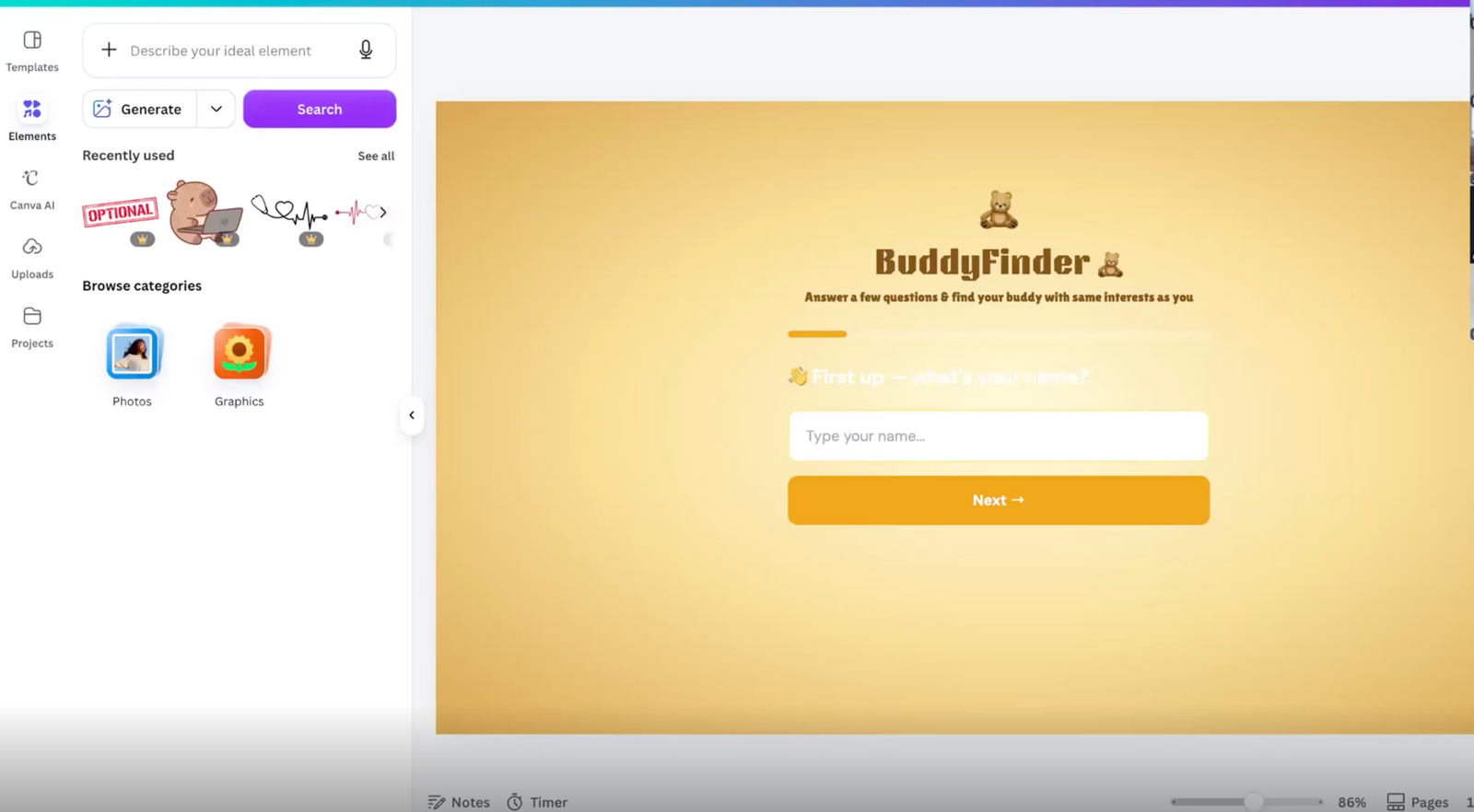 BuddyFinder, a student project