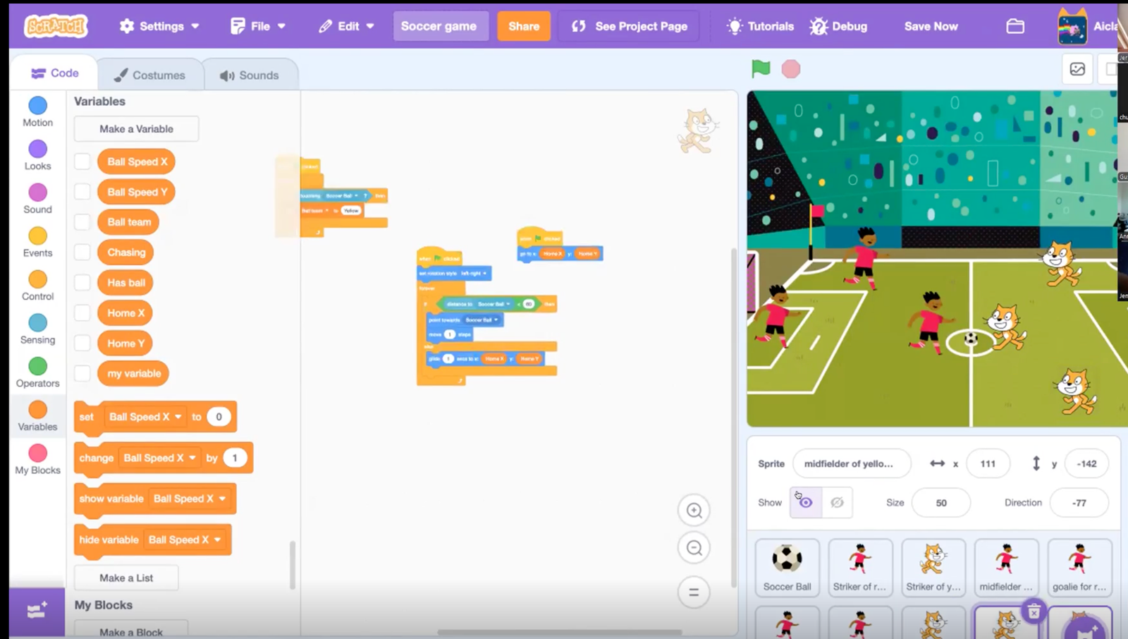 Soccer Game, a student project